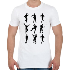 PRINTFASHION Fortnite Emotes /Black/ - Férfi póló - Fehér