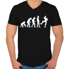 PRINTFASHION Fortnite evolúció - Férfi V-nyakú póló - Fekete