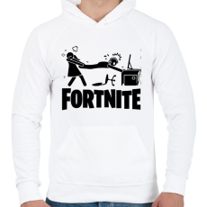 PRINTFASHION Fortnite - Férfi kapucnis pulóver - Fehér