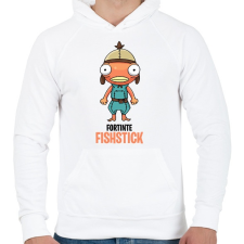 PRINTFASHION Fortnite - Fishstick - Férfi kapucnis pulóver - Fehér férfi pulóver, kardigán