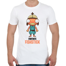 PRINTFASHION Fortnite - Fishstick - Férfi póló - Fehér férfi póló