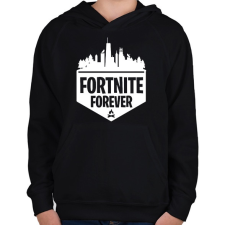 PRINTFASHION Fortnite Forever - Gyerek kapucnis pulóver - Fekete gyerek pulóver, kardigán