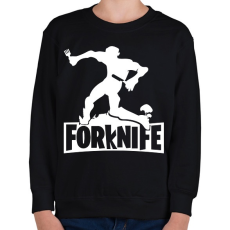 PRINTFASHION fortnite forknife fehér - Gyerek pulóver - Fekete
