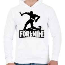 PRINTFASHION fortnite forknife - Férfi kapucnis pulóver - Fehér