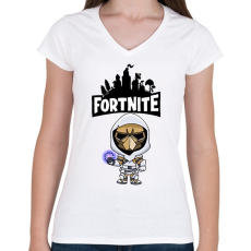 PRINTFASHION Fortnite Fusion - Női V-nyakú póló - Fehér