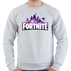 PRINTFASHION Fortnite Galaxy - Férfi pulóver - Sport szürke