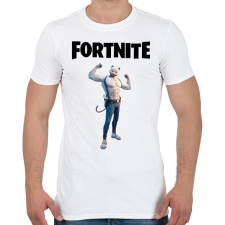 PRINTFASHION Fortnite Ghost Meowscles - Férfi póló - Fehér férfi póló