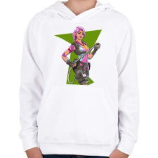PRINTFASHION Fortnite girl - Gyerek kapucnis pulóver - Fehér gyerek pulóver, kardigán