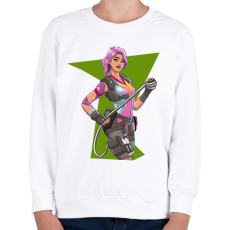 PRINTFASHION Fortnite girl - Gyerek pulóver - Fehér