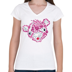 PRINTFASHION Fortnite gun's - Női V-nyakú póló - Fehér
