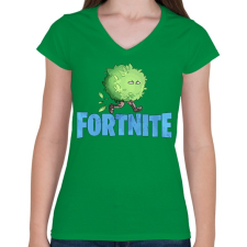 PRINTFASHION Fortnite Hide  - Női V-nyakú póló - Zöld női póló