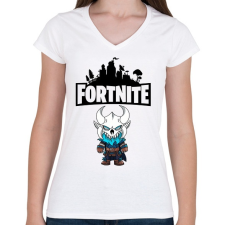 PRINTFASHION Fortnite Ice King - Női V-nyakú póló - Fehér női póló