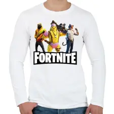 PRINTFASHION Fortnite karakterek - Férfi hosszú ujjú póló - Fehér férfi póló