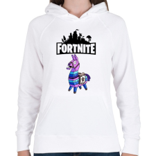 PRINTFASHION Fortnite Lama - Női kapucnis pulóver - Fehér női pulóver, kardigán