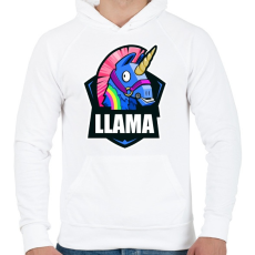 PRINTFASHION Fortnite LLÁMA - Férfi kapucnis pulóver - Fehér