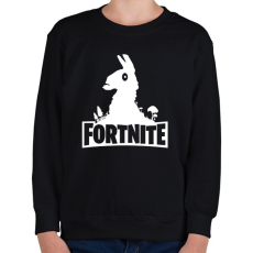 PRINTFASHION Fortnite Llama Logó - Fehér - Gyerek pulóver - Fekete