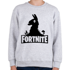 PRINTFASHION Fortnite Llama Logó - Fekete - Gyerek pulóver - Sport szürke