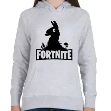 PRINTFASHION Fortnite Llama Logó - Fekete - Női kapucnis pulóver - Sport szürke női pulóver, kardigán