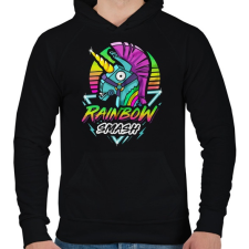 PRINTFASHION Fortnite Llama Rainbow - Férfi kapucnis pulóver - Fekete férfi pulóver, kardigán
