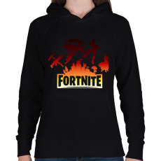 PRINTFASHION fortnite logó 2 - Női kapucnis pulóver - Fekete