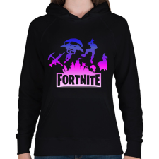 PRINTFASHION fortnite logó 3 - Női kapucnis pulóver - Fekete női pulóver, kardigán