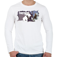 PRINTFASHION FORTNITE LOGO - Férfi hosszú ujjú póló - Fehér férfi póló