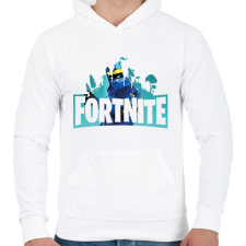 PRINTFASHION Fortnite logo Ninja - Férfi kapucnis pulóver - Fehér férfi pulóver, kardigán