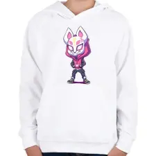 PRINTFASHION Fortnite LOVE - Gyerek kapucnis pulóver - Fehér gyerek pulóver, kardigán