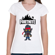 PRINTFASHION Fortnite Max Dire - Női V-nyakú póló - Fehér női póló