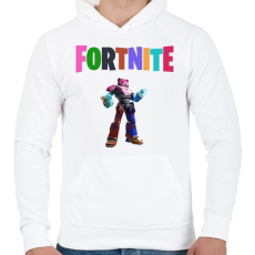 PRINTFASHION Fortnite Mecha Team Leader - Férfi kapucnis pulóver - Fehér