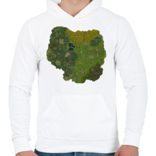 PRINTFASHION Fortnite MiniMap - Férfi kapucnis pulóver - Fehér férfi pulóver, kardigán