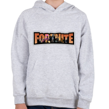 PRINTFASHION Fortnite narancs - Gyerek kapucnis pulóver - Sport szürke gyerek pulóver, kardigán
