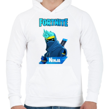 PRINTFASHION Fortnite Ninja - Férfi kapucnis pulóver - Fehér férfi pulóver, kardigán