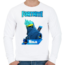 PRINTFASHION Fortnite Ninja  - Férfi pulóver - Fehér férfi pulóver, kardigán