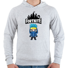 PRINTFASHION Fortnite ninjaaa - Férfi kapucnis pulóver - Sport szürke férfi pulóver, kardigán