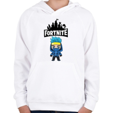PRINTFASHION Fortnite ninjaaa - Gyerek kapucnis pulóver - Fehér gyerek pulóver, kardigán