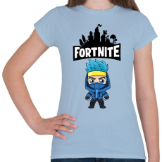 PRINTFASHION Fortnite ninjaaa - Női póló - Világoskék