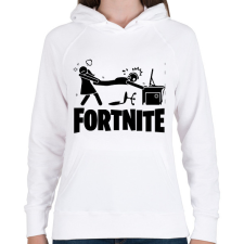PRINTFASHION Fortnite - Női kapucnis pulóver - Fehér női pulóver, kardigán