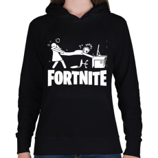 PRINTFASHION Fortnite - Női kapucnis pulóver - Fekete