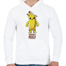PRINTFASHION Fortnite - Peely - Férfi kapucnis pulóver - Fehér férfi pulóver, kardigán