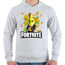 PRINTFASHION Fortnite Peely - Férfi kapucnis pulóver - Sport szürke férfi pulóver, kardigán