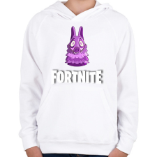 PRINTFASHION Fortnite póló - Gyerek kapucnis pulóver - Fehér gyerek pulóver, kardigán