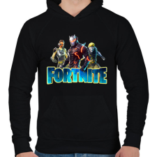 PRINTFASHION Fortnite poster 5  - Férfi kapucnis pulóver - Fekete férfi pulóver, kardigán