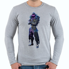 PRINTFASHION Fortnite - Raven Full - Férfi hosszú ujjú póló - Sport szürke férfi póló