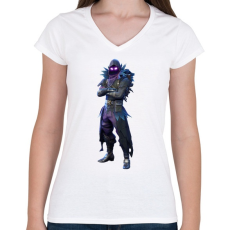 PRINTFASHION Fortnite - Raven Full - Női V-nyakú póló - Fehér