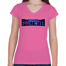PRINTFASHION Fortnite season10 - Női V-nyakú póló - Rózsaszín