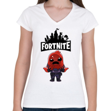 PRINTFASHION Fortnite Sludge - Női V-nyakú póló - Fehér