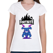 PRINTFASHION Fortnite Storm king - Női V-nyakú póló - Fehér női póló