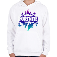 PRINTFASHION fortnite színes - Gyerek kapucnis pulóver - Fehér gyerek pulóver, kardigán