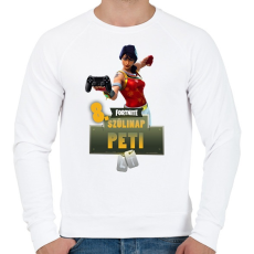 PRINTFASHION Fortnite születésnap - Férfi pulóver - Fehér